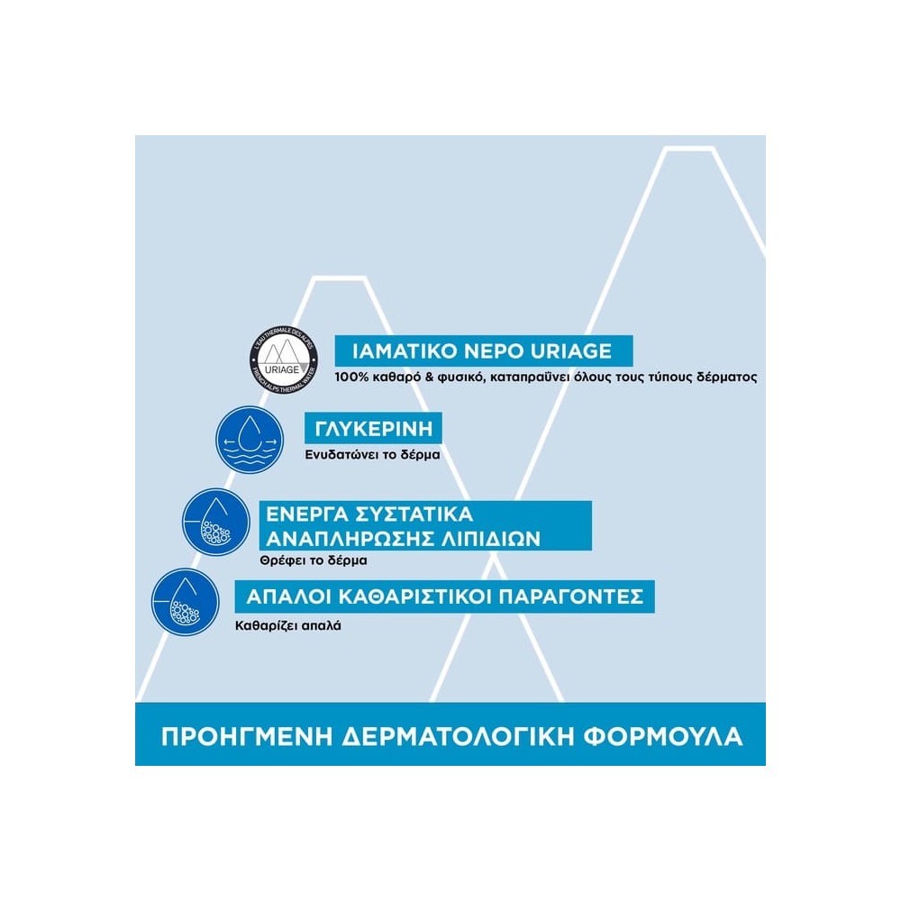Preview 3 of Uriage Gel Surgras Dermatologique, Τζελ Καθαρισμού για Ευαίσθητο Δέρμα Πρόσωπο/Σώμα 500ml